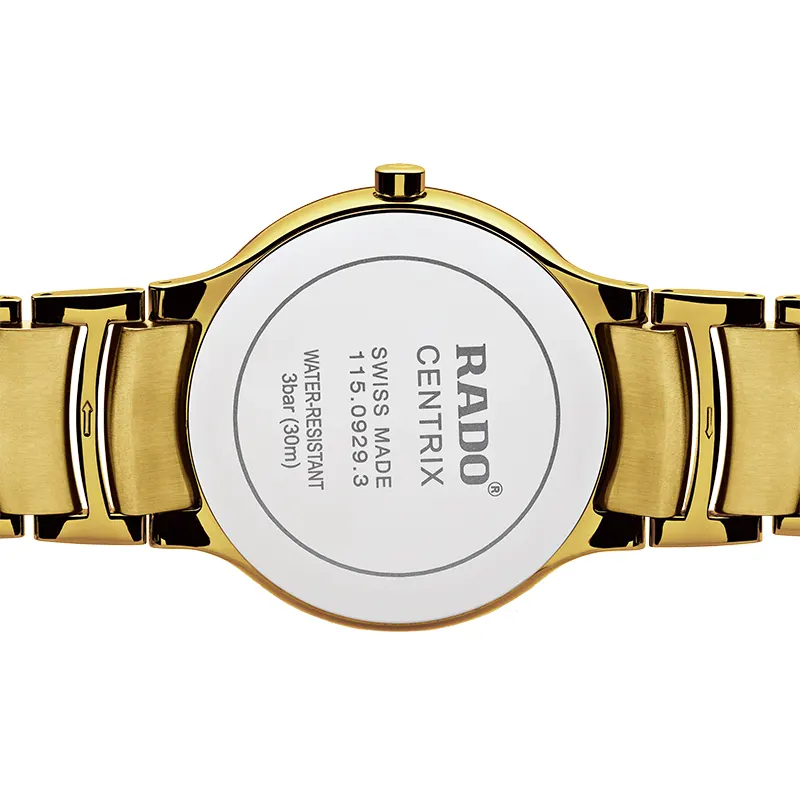 Rado Centrix Black Dial Yellow Gold-tone Men's Watch | R30527713